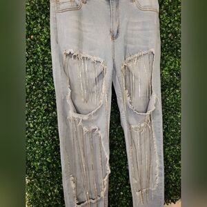 Hot & Delicious Denim Skinny Jeans Distressed Style